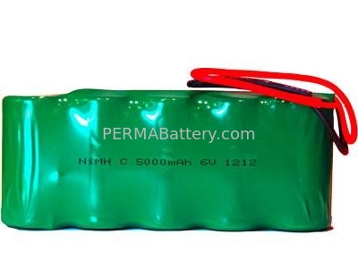 China NiMH C 6V 5Ah Battery Pack with Flying Leads supplier