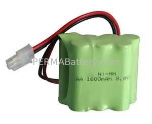 China Rechargeable NiMH AA 8.4V 1600mAh Battery Pack with Connector supplier