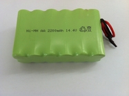 Rechargeable NiMH AA 14.4V 2200mAh Battery Pack with Flying Leads