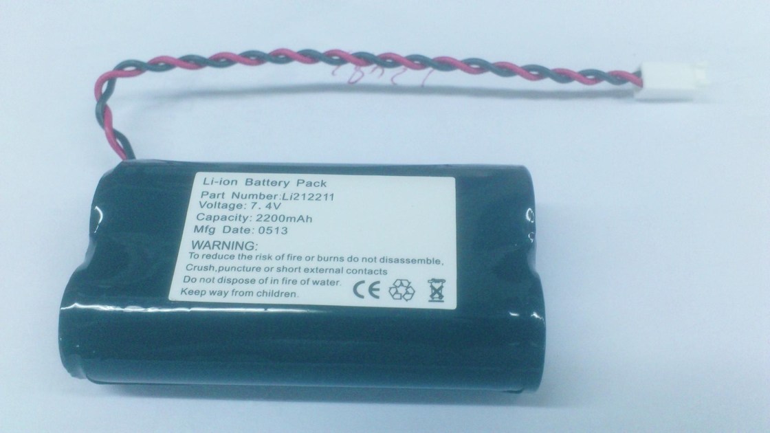High Quality Liion 18650 7.4V 2200mAh battery pack with PCB and Connector