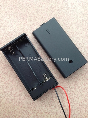 China Plastic Holder for 2pcs AA Batteries with Cover and Switch supplier