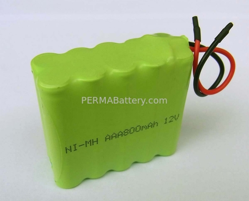 China Rechargeable NiMH AAA12V 800mAh Battery Pack with Leading Wires supplier