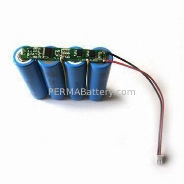 China Rechargeable Li-ion 18650 14.8V 2200mAh Battery Packs with PCB and Connector supplier