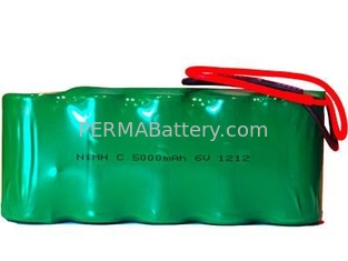 China NiMH C 6V 5Ah Battery Pack with Flying Leads supplier
