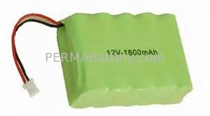 China NiMH AA12V 1800mAh Battery Pack with green PVC Shrink and Connector supplier