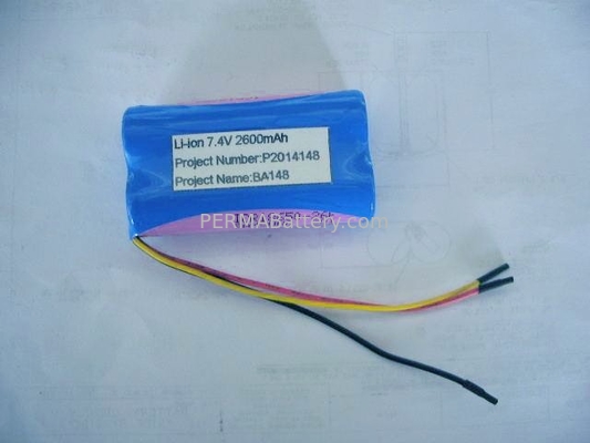 China Top Quality Li-ion 18650 7.4V 2.6Ah Battery Pack with Flying Leads supplier