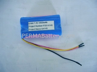 China Top Quality Li-ion 18650 7.4V 2.6Ah Battery Pack with Flying Leads supplier