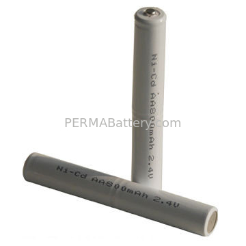 China Rechargeable Ni-CD AA 2.4V 800mAh Battery Pack in Stick Shape supplier