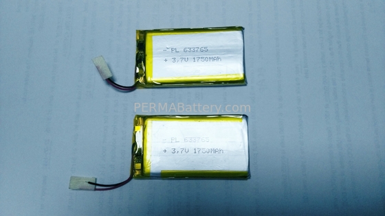 China Lithium Polymer 633765 3.7V 1750mAh Battery Pack with External Protection and Flying Leads supplier