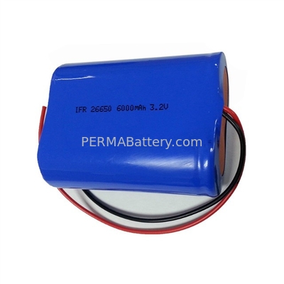 China Rechargeable Li-FePO4 26650 3.2V 6000mAh Battery Pack with PCB and Flying Leads supplier