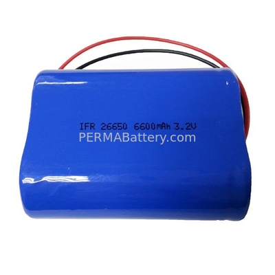 China Rechargeable Li-FePO4 26650 3.2V 6600mAh Battery Pack with PCB and Flying Leads supplier