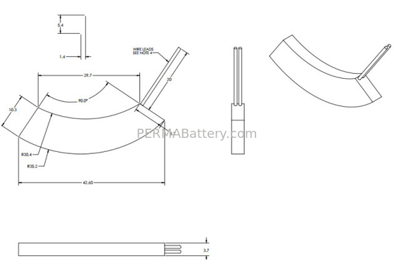 Crescent Lithium Polymer Battery 371042 for Bluetooth Earphone supplier